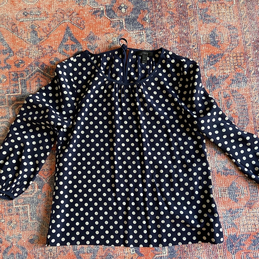 Jcrew polkadot blouse